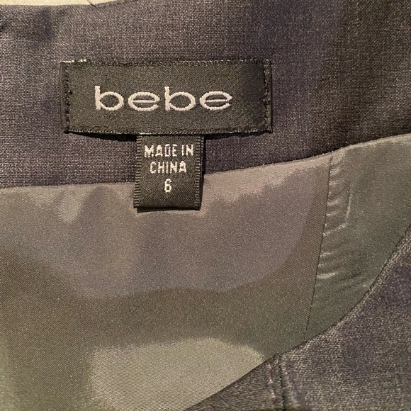 BEBE women’s pencil midi dress, back zipper, dark gray, size 6 - Picture 4 of 6